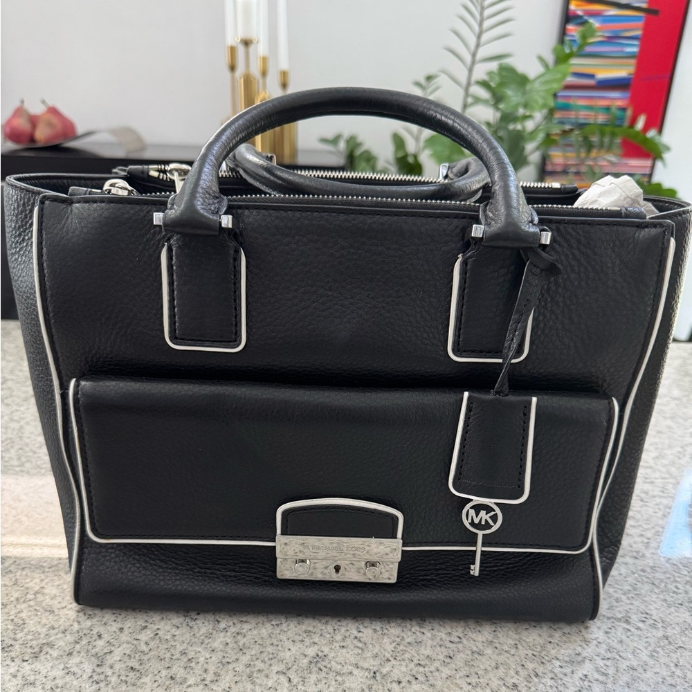 Michael Kors Audrey Genuine Black Leather Handbag